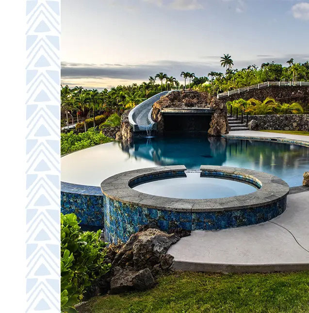Hawaiian Islands best custom pool builders, Hawaii, Oahu, Kona, Maui, & more.